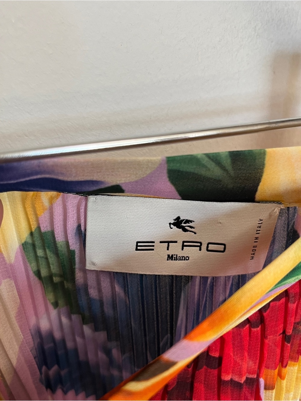 ETRO Floral-print plissé-chiffon straight-leg pants Size 48 - Picture 7 of 10